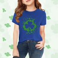 thumbnail image 2 of XIMIN Edgy Splatter Clover Kids' Girls Boys Short-Sleeve Crew Neck T-Shirt - Distressed Green Graphic, Soft St. Patrick's Day Lucky Charm Top, 2 of 7