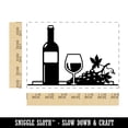 thumbnail image 2 of Wine Bottle with Glass and Grapes Rectangle Rubber Stamp Stamping Scrapbooking Crafting - Small 1.7in, 2 of 7