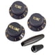 thumbnail image 2 of 3x Tapa de Mango de Balancín único para Guitarra, Kits de Accesorios Profesionales, Perilla de Guitarra Eléctrica, Perilla de Control de Volumen Y Ton negro y oro, 2 of 8