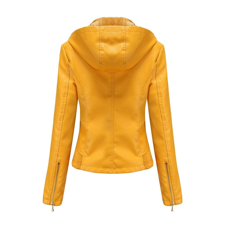 Plus size mustard store leather jacket