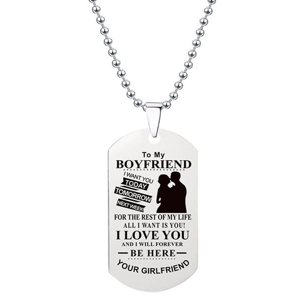 Collar para mujer, joyería para mujer, collar con placa de acero inoxidable, regalo unisex para familia y amigos, recuerda que eres más valiente que tú, padre, madre, hijo e hija. Colgante de cadena.