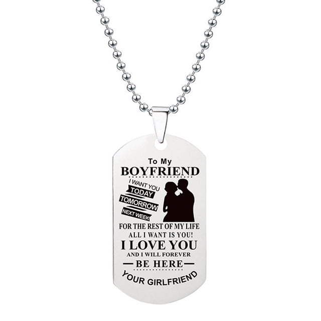 LSLJS Collier Étiquette en Acier Inoxydable Cadeau Famille Ami Unisexe, Souviens-Toi Que Tu Es Plus Courageux Que Toi Père Maman à Fils Chaîne Pendentif pour Anniversaire Saint-Valentin Noël Fête des Mères