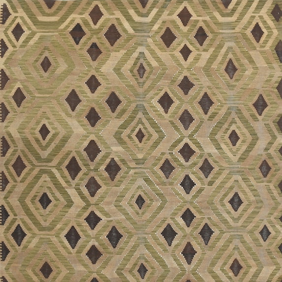 Ahgly Company Machine Washable Indoor Square Contemporary Brown Area Rugs, 6' Square