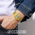 thumbnail image 6 of Classic Women's Digital Multifunction Sports Watch Stainless Steel Band Square Waterproof Electronic Led Watch, 6 of 6