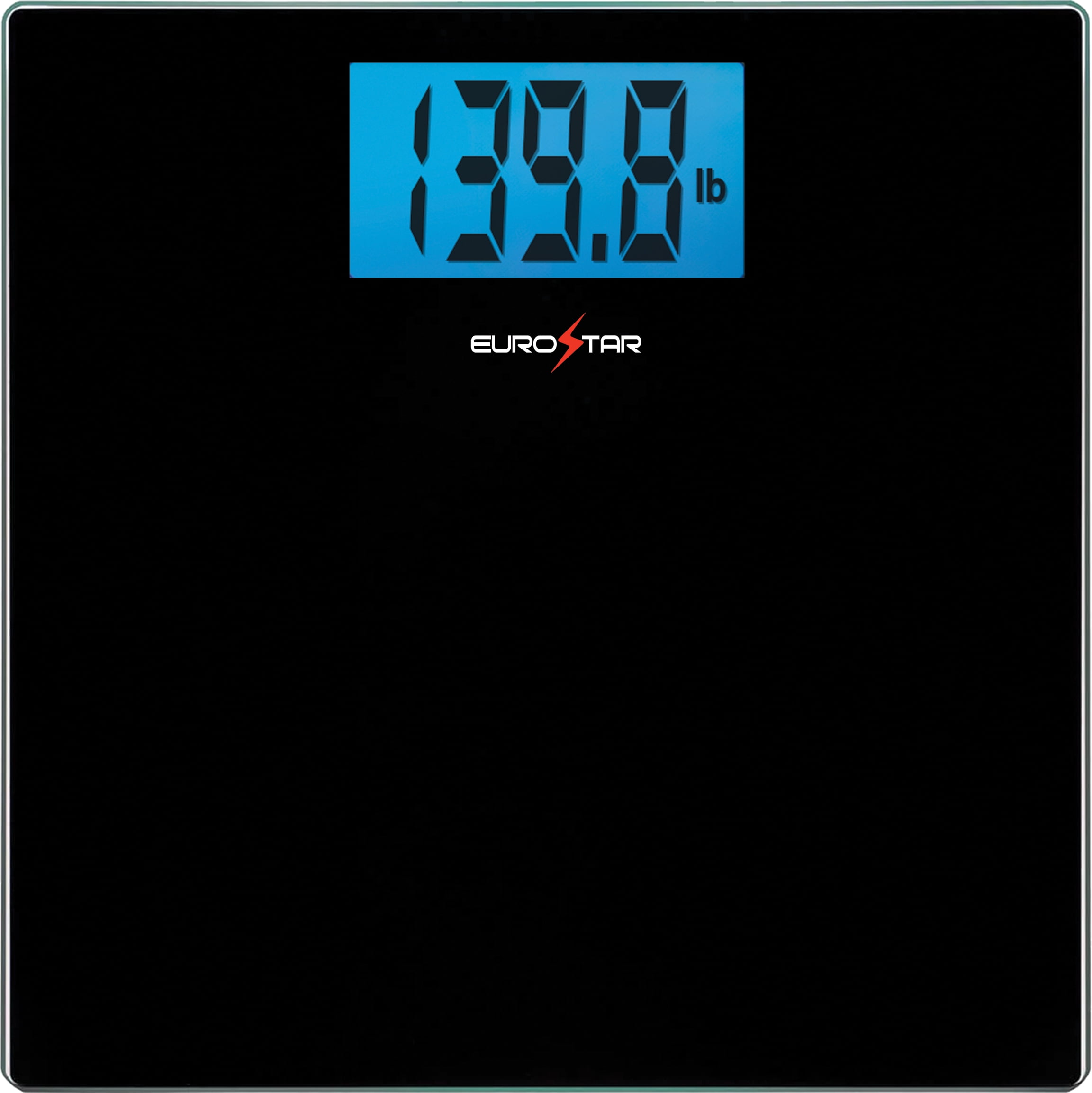 EUROSTAR Digital Glass Bathroom Scale, Black