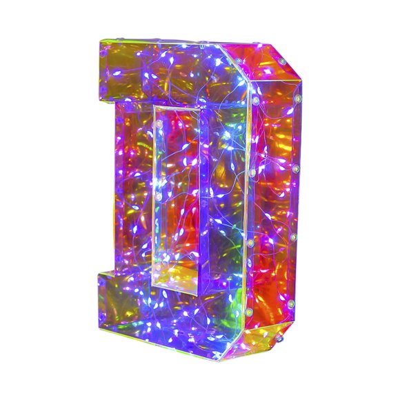 Matoen12 Letter Lights, Light Up Pink Letters Glitter Sign with Diamond Bulb for Birthday Wedding Valentine's Day Party Decorations, D