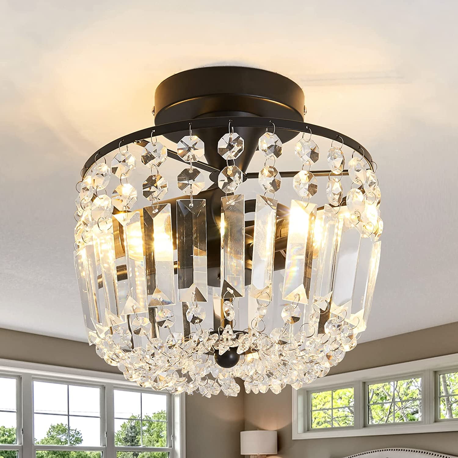 Details about   Modern Crystal LED-Ceiling Light Fixture Aisle Hallway Pendants Lamp Chandelier 