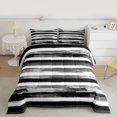 thumbnail image 2 of Homewish Modern Geometric Full Size Comforter Sets,Graffiti Striped Bedding Comforter Set,White Black Gray Bedding Sets For Girls Kids,Luxury Bedroom Decor Reversible,3 Pieces, 2 of 8