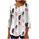thumbnail image 2 of Ichuanyi liquidación para mujeres camiseta casual impresa 3/4 manga redonda botón de colmillo ruchoso blusa blusa ICHUANYI WER2023082209221, 2 of 4