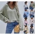thumbnail image 1 of Chandail à Col Roulé Rayé Automne et Hiver pour Femmes Grande Taille, 1 of 1