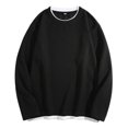 thumbnail image 1 of pstuiky camisetas de manga larga para hombre, Sudadera con capucha de dos piezas, manga larga, redonda, color liso, informal, para hombre top de hombre m, 1 of 4
