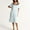 Blue, variant on Sling Womens Nightgowns Lace Short Sleeve Polka Dot House Dress Off The Shoulder Comfy Below-The-Knee Womens Loungewear