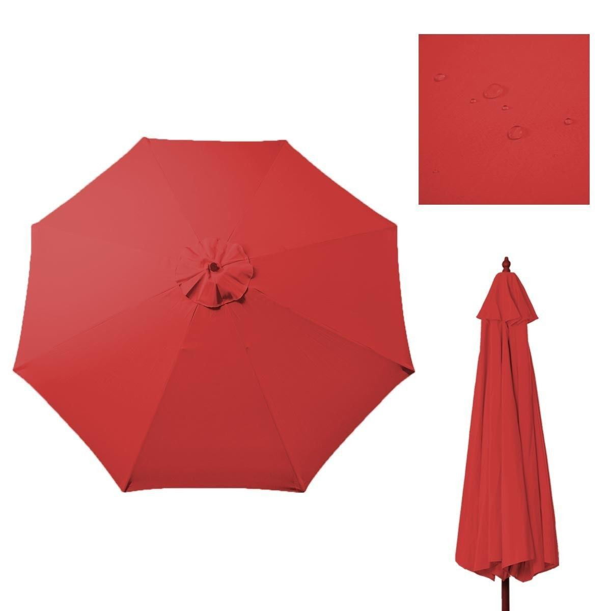 Patio Umbrella Top Canopy Replacement Cover fit 9 ft 8 ribs RED @@ 