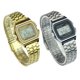 thumbnail image 3 of Elegante reloj electrónico con luz fría, dorado y plateado, sin marcas y con correa de metal, 3 of 6