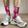 thumbnail image 1 of Chaussettes Rouges Tricotées avec Animaux Chaussettes Mi-Mollet Glace 6 7 Chaussettes Mi-Mollet pour Enfants, 1 of 5