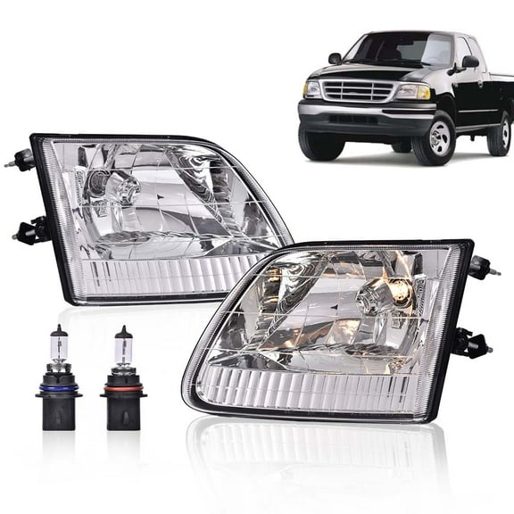 CROSSDESIGN Headlights Fit for Ford F150 1997-2003 Headlamps