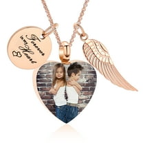 Customized Photo Heart Urn Necklace for Ashes Personalized Heart Ashes Necklaces with Picture Inside Cremation Jewelry Urns Keepsake Pendant for Women / Men / Pet