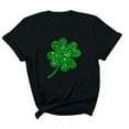 thumbnail image 3 of VATAPA Shamrock Tee Shirts for Women St Patricks Day Short Sleeve T-shirts Lucky Clover Graphic Tees Irish Holiday Tops Festival Parade Tshirts on Sale Black XXXL, 3 of 6