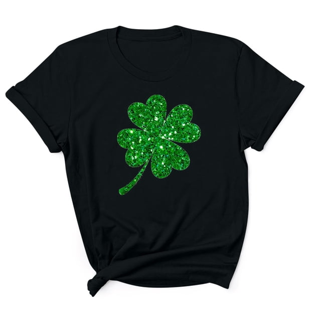 Besolor T-Shirts de la Saint-Patrick pour Femmes, Imprimé Trèfle, Manches Courtes, Col Rond Décontracté, Été, Graphiques