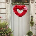 thumbnail image 6 of Gytml Valentine'S Day Heart Shaped Wreath Soft Plush Heart Wreath With Heart Clover Decor For Front Door Wedding Party Anniversary Wall Decor Gift Red-32x26, 6 of 7