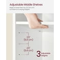 thumbnail image 4 of VASAGLE Banc à Chaussures, Organisateur de Rangement pour Chaussures avec 6 Compartiments et 3 Étagères Ajustables, Siège Rembourré, Compact et Étroit, pour Entrée, Couloir, Placard, Blanc et Gris, 4 of 7