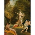 thumbnail image 2 of French School 12x14 Black Ornate Wood Framed Double Matted Museum Art Print Titled: Diana and Actaeon (18th Century), 2 of 5