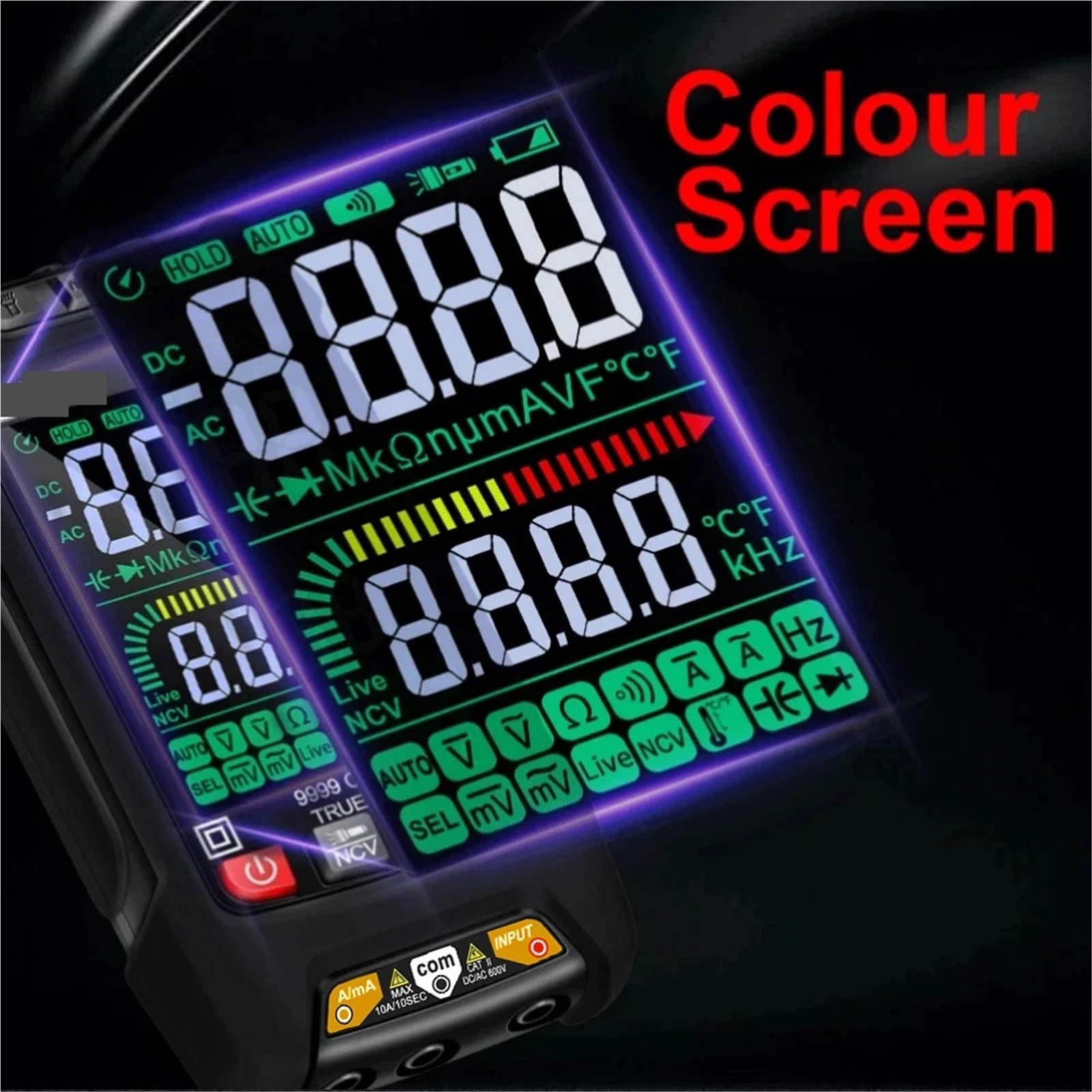 1000V True RMS Digital Multimeter 9999 Counts High-Precision AC DC Voltage NCV Test Automatic Range Multimeter ,Battery Test
