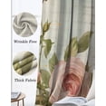 thumbnail image 3 of Pink Floral Kitchen Curtains Bird Branch Vintage Mottled Middle Century Cafe Short Curtains for Bathroom Blackout Window Curtain Small Window Treatment Drapes for Bedroom Living Room 52"x45"x2, 3 of 9