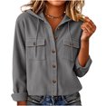 thumbnail image 6 of MOONDU Women's Corduroy Shacket Hooded Button Down Corduroy Jacket Long Sleeve with Pockets Loose Fit Casual Fall Winter Daily Wear, 6 of 7