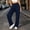 Navy, variant on Olyvenn Women's Plus Size Elastic Waist Pants, Solid Color, Casual Long Trousers with Pockets Dark Gray XXXXXL