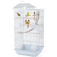 thumbnail image 3 of Yaheetech 39'' Metal Bird Cage with Perches and Toys, White, 3 of 9
