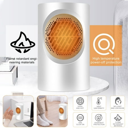 

TUTUnaumb 2022 Winter Portable Space Heater Hot And Cold Wind Mini Personal Desk Heater For Office Air Heater Clearance-White
