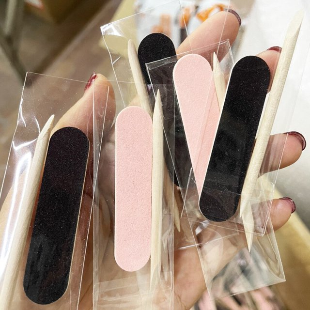 50pcs Disposable Nail Cleaning Care Kit Nail Cuticle Pusher Wood Sticks Mini Portable Nail File Accessories Manicure SuppliesGreen-50pcs He Qiyong unisex