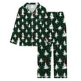 thumbnail image 4 of designer pajama sets for women 100% mulberry silk sleepwear Women's Christmas Tree Print Button Pocket Long Sleeve Trousers Home Pajama Set, 4 of 5
