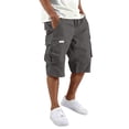 thumbnail image 2 of Dresfit Cargo Shorts for Men Drawstring Below the Knee Outdoor Shorts 2026 Sumemr Relax Fit Athletic Tennis Shorts Stretch Elastic Waist Carpenter Pants Dark Gray M, 2 of 6