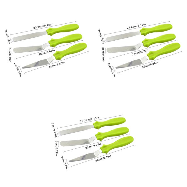 Injueey Juego de 3 unidades de esparcidor de glaseado para tartas, espátula para crema más de acero inoxidable, herramienta para Type1 NO1