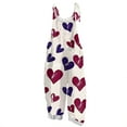 thumbnail image 3 of Womens Valentine's Day Overalls Sleeveless Cute Heart Print Outfits Straight Leg Rompers Valentine's Adjustable Straps Jumpsuits, 3 of 3