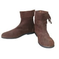 thumbnail image 4 of Medieval Leather Shoes Viking Pirates Ankle Shoe LARP Festival Paladin Fantasy Costume Boot Mens Leather Boots Size 10, 4 of 5