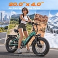 thumbnail image 4 of SAMEBIKE Electric Bike for Adults, 750W Peak Motor, 28 MPH, 48V 20Ah Removable Battery, 20"x4.0" Fat Tire E-Bike, Hydraulic Disc Brakes, 90-Mile PAS Range for Snow, Beach and Commuting, 4 of 9
