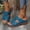 Blue, variant on Beach Sandals Slipper Woman Sandal Wedges Women'S Flat Arch-Support Sandals Shoes Ladies Beach Orthopedic Sandals Summer Non-Slip Causal Slippers Womens Slippers
