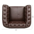 thumbnail image 5 of PU Single Sofa Chair,High Quality Modern Classic Sofa,Rolled Arm Chesterfield Couches for Living Room,Dark Brown, 5 of 7