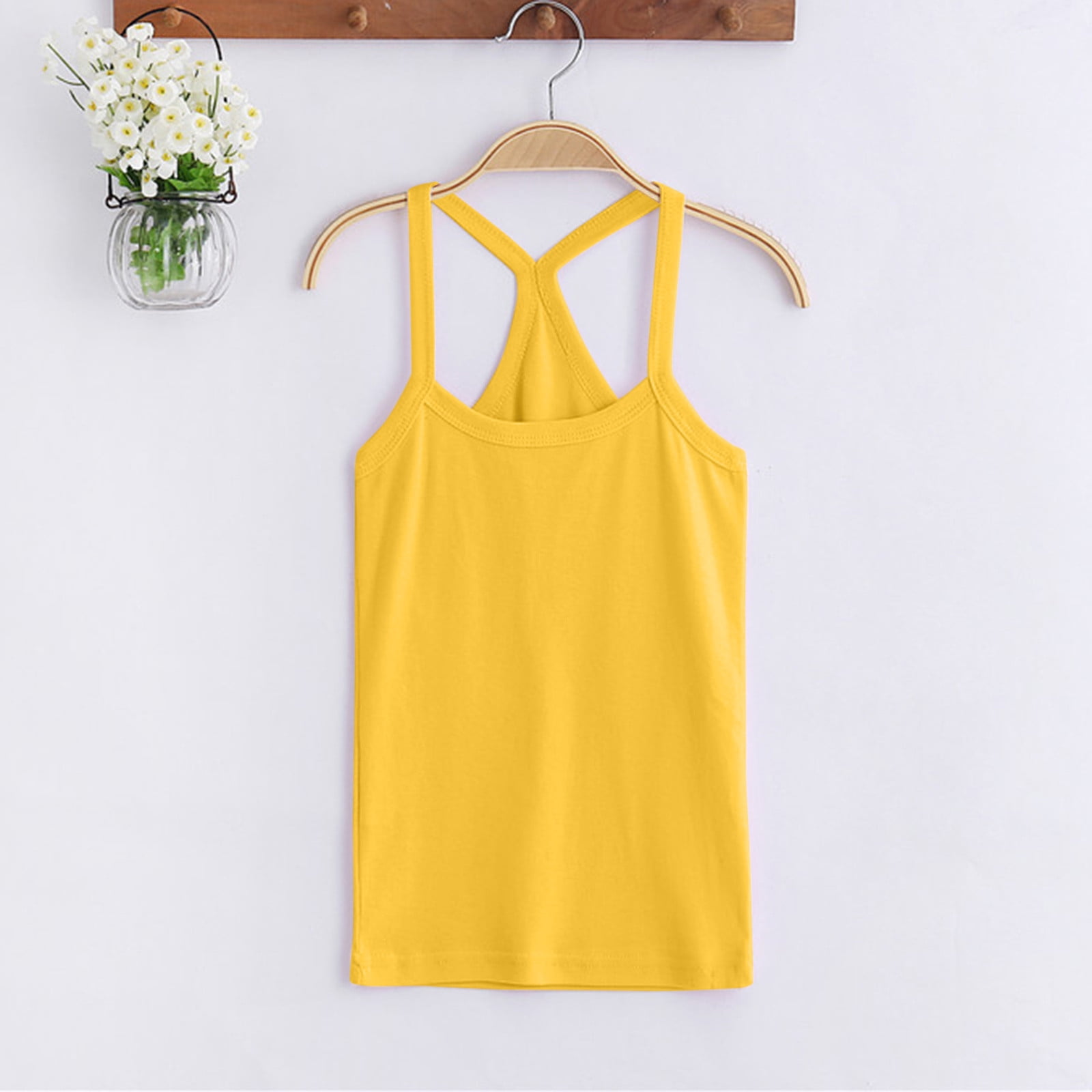 nsendm Girls Shirt Big Kid Clothes Thermal Kids Toddler Kids Girls Dance Tank Top Racerback Crop Tank Top Soild Sleeveless Girl Toddler Dinosaur Yellow 3 4 Years Walmart
