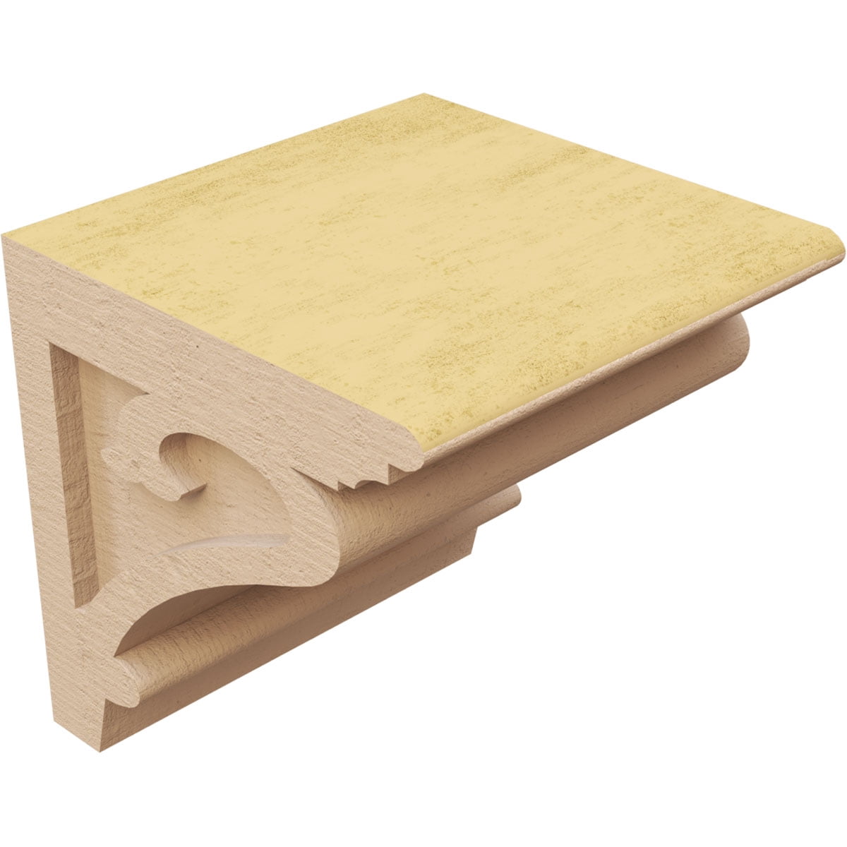 9"W x 9"D x 9"H Wide Mayflower Rough Cedar Woodgrain TimberThane Corbel, Primed Tan