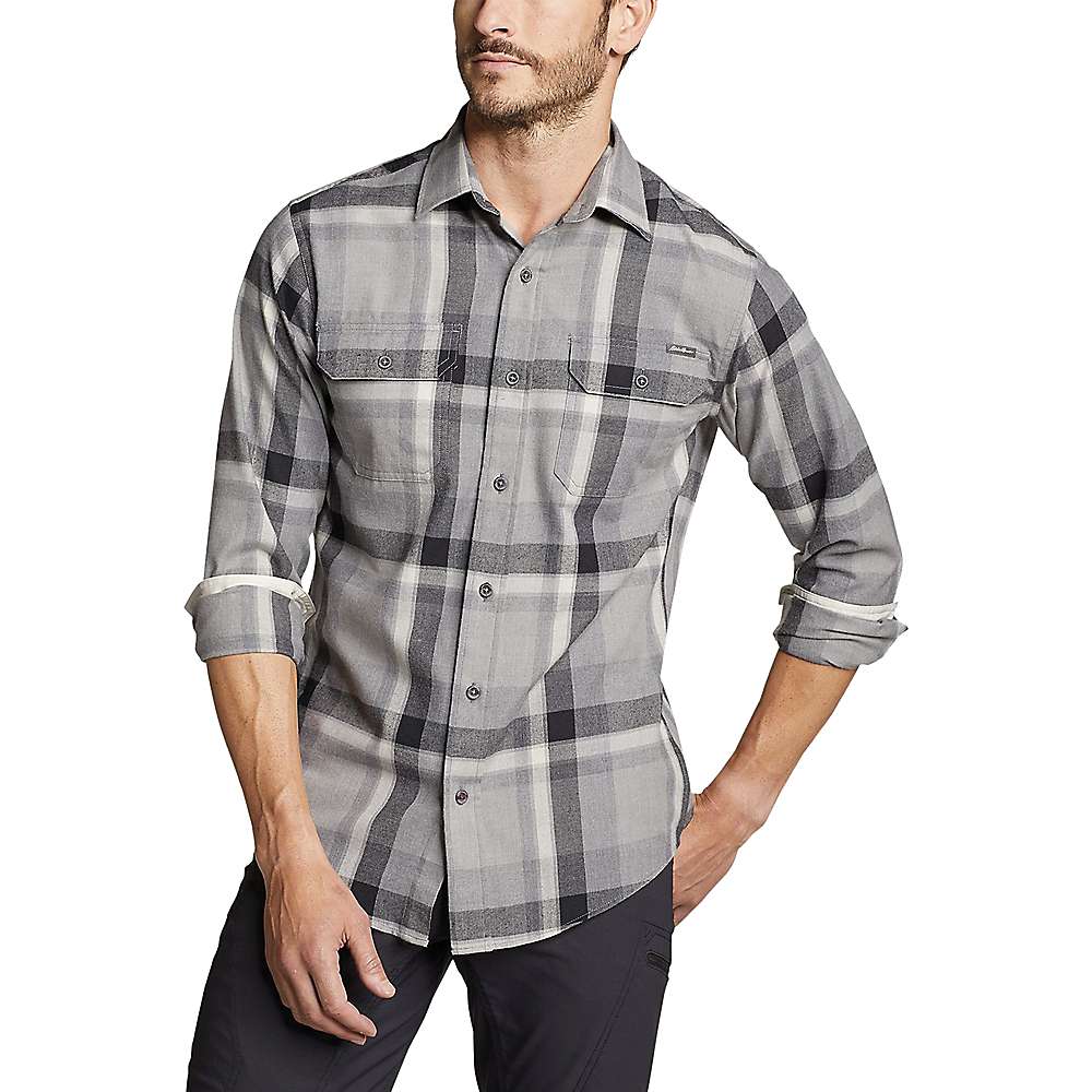 Backpacker Men's Explorer Flannel Shirt - Double-Brushed, Chambray Lining, Button-Down Collar