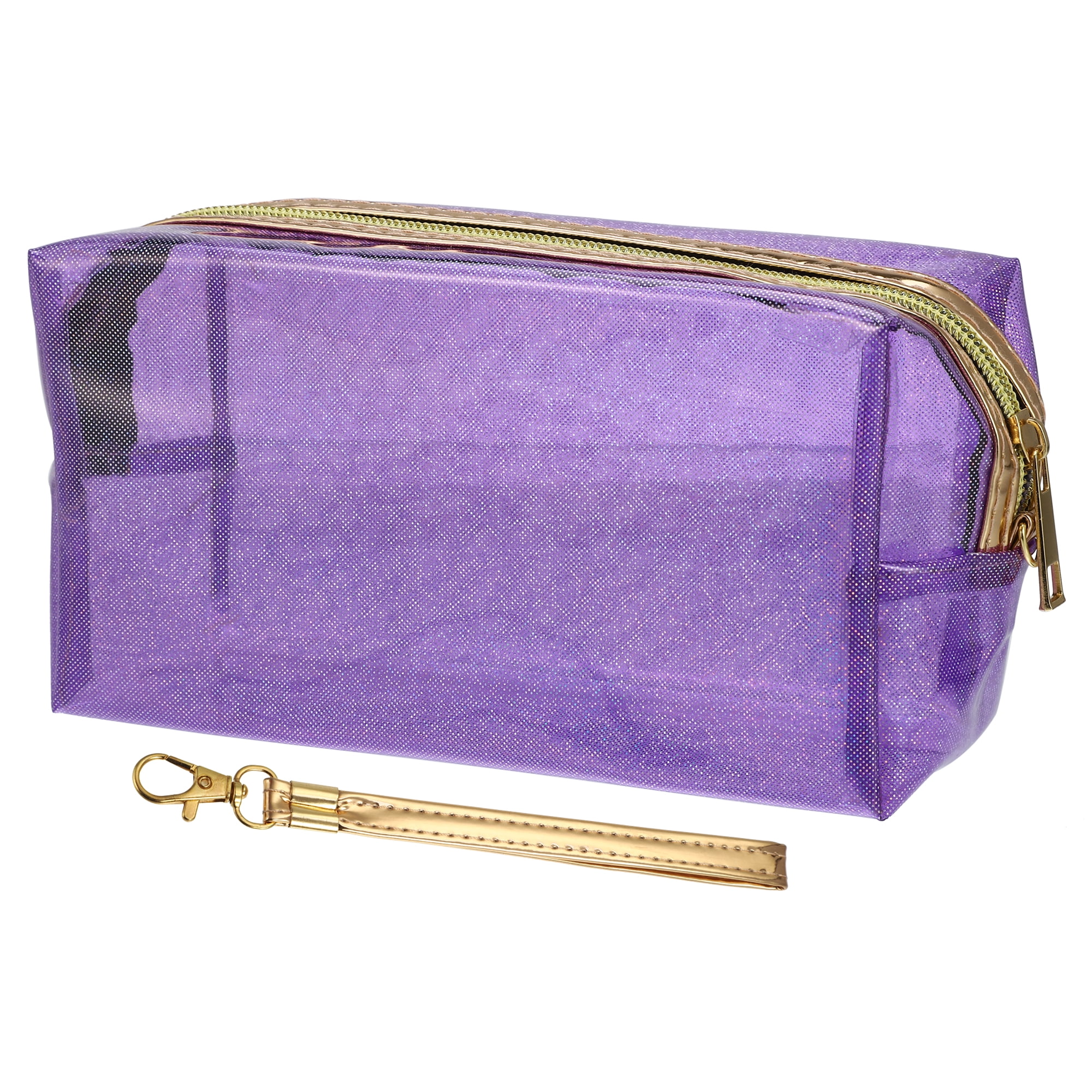 Unique Bargains 1 Pc Durable Travel Waterproof Polyvinyl Chloride Toiletry Bag Purple