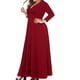 thumbnail image 4 of Vestido de fiesta de manga larga con degradado sólido y escote en V sexy para mujer de talla grande Fridja  NMB3703, 4 of 9
