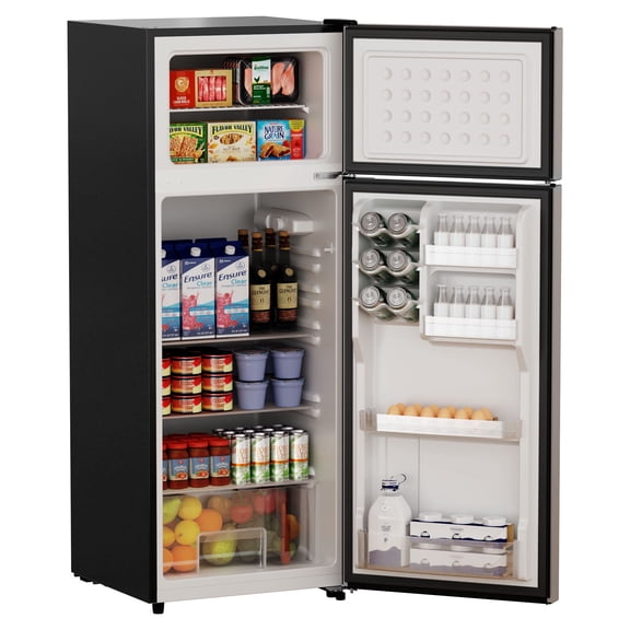 BANGSON 7.7 Cu.ft Top Freezer Refrigerator for Apartments, Energy Saving, Adjustable Thermostat, Large Capacity, Low Noise, Silver