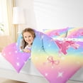 thumbnail image 3 of Manfei Pretty Rainbow Twin Comforter Sets,Pink Bownot Letter A Bedding Set,Colorful Stars Reversible,2 Pieces,1 Comforter and 1 Pillowcase, 3 of 7