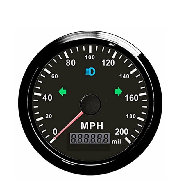 GPS Speedometer 85mm Speed Gauge With Red Yellow Backlight Left Right Turning Light For Car Boat Truck Overspeed Buzzer Alarm ,Universal Compatibility