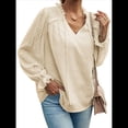 thumbnail image 2 of Blusa Informal de Verano para Mujer, con Lunares Suizos, Cuello en V, Larga, Holgada y Elegante, Ideal para Oficina. Albaricoque L, 2 of 10